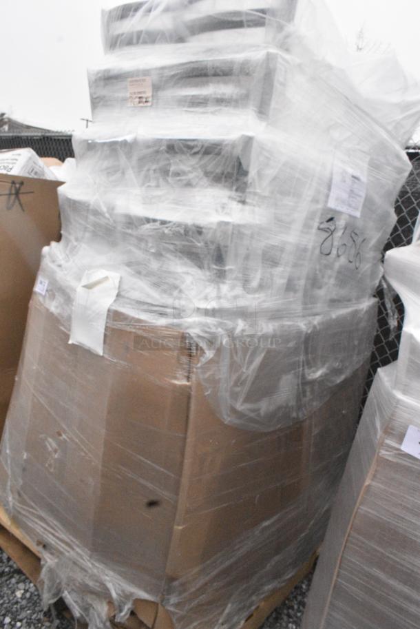 24 BRAND NEW! 164CMLBWNTKD Lancaster Table & Seating Black Finish Ladder Back Chair with Natural Wood Seat - Detached Seat. 24 Times Your Bid! - Image 3 of 9