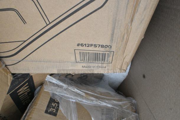 40 BRAND NEW! Boxes Including 130BKFKSNSPX500 Choice Black Extra Heavy Weight Wrapped Polystyrene Plastic Cutlery Pack with Napkin and Salt and Pepper Packets - 500/Case, 500TW35 Choice 3.5 oz. Translucent Thin Wall Plastic Cold Cup - 2500/Case, 500MF883W3C Choice 8" x 8" 3-Compartment Microwaveable White Mineral-Filled Plastic Hinged Take-Out Container - 150/Case, 612FS7800 Choice Full Size Foil Steam Table Pan Medium 2 3/16" Depth - 50/Case, 500TW35 Choice 3.5 oz. Translucent Thin Wall Plastic Cold Cup - 2500/Case. 40 Times Your Bid! - Image 8 of 9