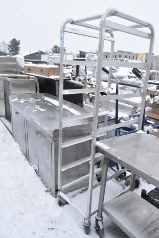 Metal Commercial Pan Transport Rack on Commercial Casters.