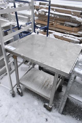 Stainless Steel Table w/ Under Shelf on Commercial Casters.