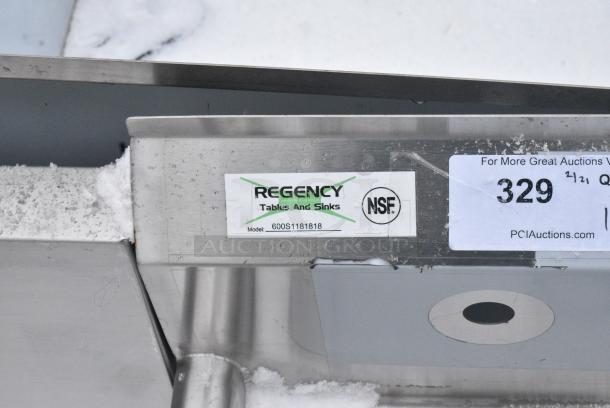 BRAND NEW SCRATCH AND DENT! Regency 600S1181818 Stainless Steel Single Bay Sink. No Legs. - Image 4 of 4