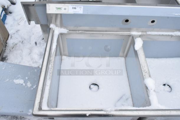 BRAND NEW SCRATCH AND DENT! Regency 600S2242424R Stainless Steel 2 Bay Sink w/ Right Side Drain Board. No Legs. - Image 2 of 5