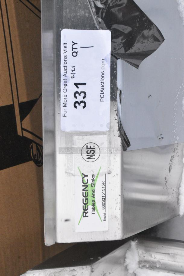 BRAND NEW SCRATCH AND DENT! Regency 600S3151515R Stainless Steel 3 Bay Sink w/ Right Side Drain Board. - Image 6 of 6
