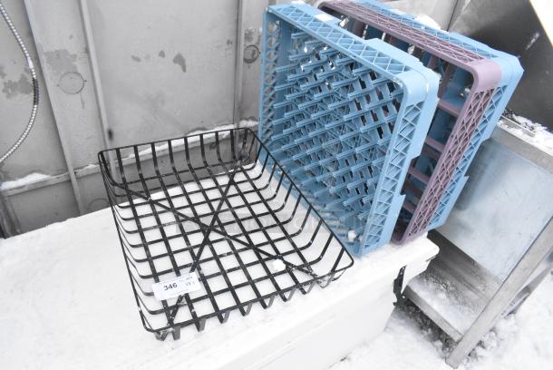 ALL ONE MONEY! Lot of 3 Items Including 2 Poly Dish Caddies and Metal Basket. - Image 1 of 4