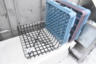 ALL ONE MONEY! Lot of 3 Items Including 2 Poly Dish Caddies and Metal Basket.