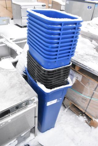 41 BRAND NEW SCRATCH AND DENT! Various Poly Trash Cans. 41 Times Your Bid!
