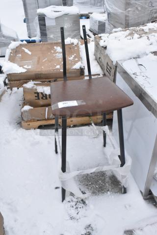 Black Metal Bar Height Chair w/ Seat Cushion. No Back Rest.