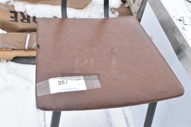 Black Metal Bar Height Chair w/ Seat Cushion. No Back Rest. - Image 3 of 3