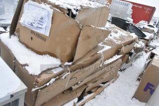 4 BRAND NEW SCRATCH AND DENT! Items Including 600IB2148 Regency 21" x 48" Stainless Steel Underbar Ice Bin with Bottle Holders, 600TPBF3096 TABLE FRAME BS 30X96 FOR 600TPB3096S, 164BA3048BKD Lancaster Table & Seating Alloy Series 48" x 30" Rectangular Distressed Onyx Black Bar Height Outdoor Table and 600DDT72L Regency 16 Gauge 6' Soiled / Dirty Dish Table - Left Drainboard. 4 Times Your Bid! May Be Missing Pieces.