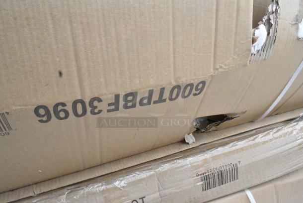 4 BRAND NEW SCRATCH AND DENT! Items Including 600IB2148 Regency 21" x 48" Stainless Steel Underbar Ice Bin with Bottle Holders, 600TPBF3096 TABLE FRAME BS 30X96 FOR 600TPB3096S, 164BA3048BKD Lancaster Table & Seating Alloy Series 48" x 30" Rectangular Distressed Onyx Black Bar Height Outdoor Table and 600DDT72L Regency 16 Gauge 6' Soiled / Dirty Dish Table - Left Drainboard. 4 Times Your Bid! May Be Missing Pieces. - Image 3 of 5