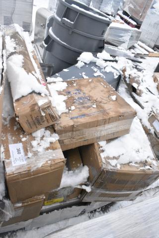 10 BRAND NEW SCRATCH AND DENT! Items Including 522SPRK42S Steelton Black Single Tier Speed Rail - 42", Koala Kare Unit, Zinc Plated Units, 475CARTFD3LG Lavex 36 5/8" x 20" x 36 5/8" Large Black 3-Shelf Folding Plastic Utility Cart with Ergonomic Handles. 10 Times Your Bid! May Be Missing Pieces.