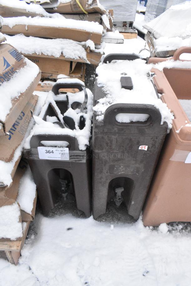 2 Brown Poly Insulated Beverage Holder Dispensers. Includes Cambro. 2 Times Your Bid! - Image 2 of 3