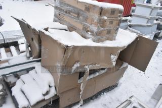 13 BRAND NEW SCRATCH AND DENT! Items Including GET TSW-103 Folding Mahogany 31 1/2" Wood Tray Stand, ServIt 423ST5ASG Angled Sneeze Guard for 5-Pan Steam Tables. 13 Times Your Bid! May Be Missing Pieces.