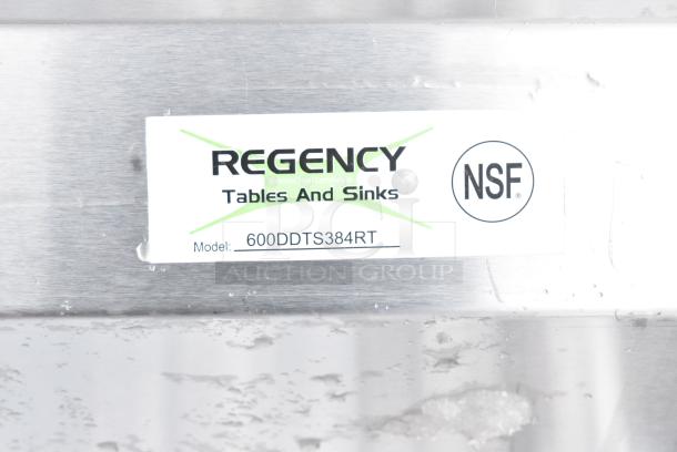 BRAND NEW SCRATCH AND DENT! Regency 600DDTS384RT 16-Gauge 7' Soiled / Dirty Dish Table with 3-Compartment Sink - 16" x 20" x 14" Bowls - Right Drainboard - Image 6 of 6