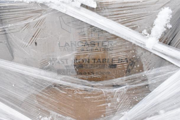 10 BRAND NEW SCRATCH AND DENT! Tables w/ 164TS1000 Lancaster Table & Seating 10" Cast Iron Table Base Spider, 164TCOLROD25 Lancaster Table & Seating 25 3/16" Standard Height Table Base Column and Rod, 3493636TB Tabletop. 10 Times Your Bid! - Image 2 of 6