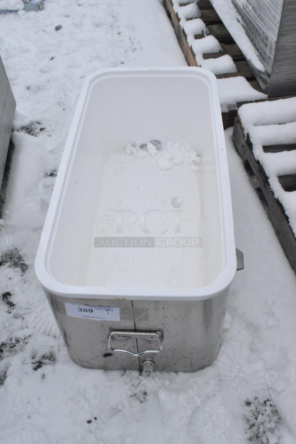 BRAND NEW SCRATCH AND DENT! Metal Bin w/ Poly Interior - Image 1 of 3