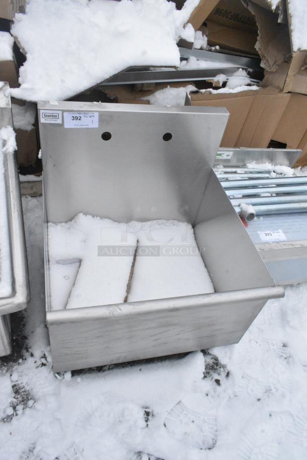 BRAND NEW SCRATCH AND DENT! Steelton 522US12421 24" x 21" x 14" Utility Sink for (1) 8" Center Faucet. No Legs. - Image 1 of 4