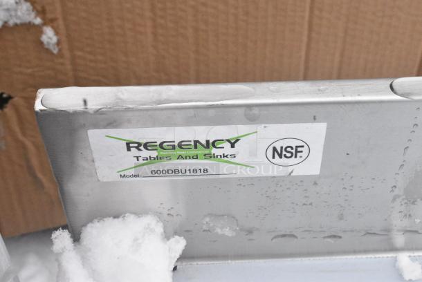 BRAND NEW SCRATCH AND DENT! Regency 600DBU1818 Stainless Steel Underbar Drainboard - 18" x 18" - Image 4 of 4