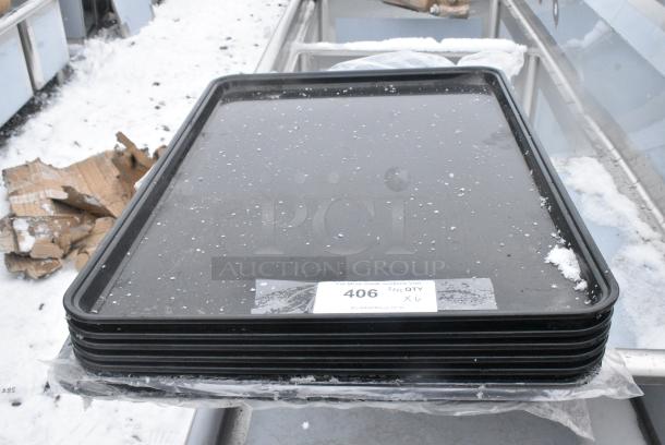 6 BRAND NEW SCRATCH AND DENT! Black Poly Food Trays. 6 Times Your Bid! - Image 1 of 3