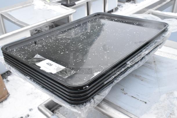 6 BRAND NEW SCRATCH AND DENT! Black Poly Food Trays. 6 Times Your Bid! - Image 3 of 3