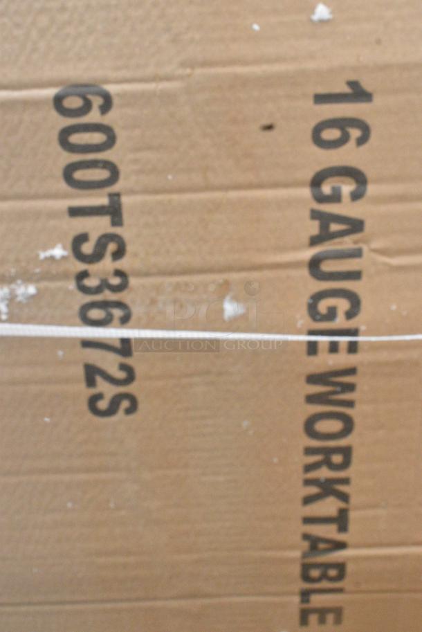 BRAND NEW SCRATCH AND DENT! Regency 600TS3672S 36" x 72" 16 Gauge Stainless Steel Commercial Work Table with Undershelf. May Be Missing Pieces - Image 6 of 6
