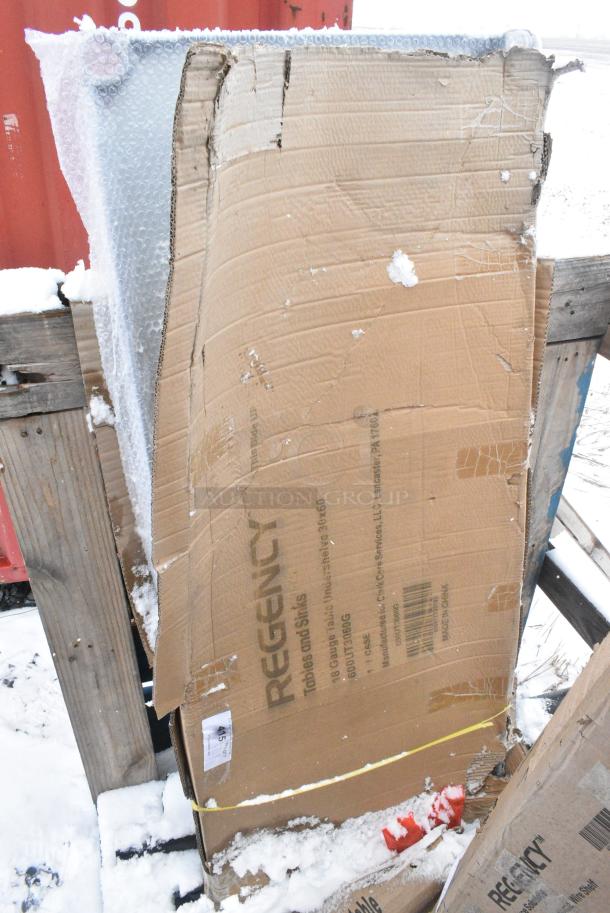 BRAND NEW SCRATCH AND DENT! Regency 600UT3060G 18-Gauge Galvanized Steel Adjustable Shelf for 30" x 60" Work Tables. May Be Missing Pieces. - Image 2 of 5