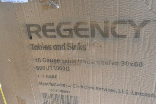 BRAND NEW SCRATCH AND DENT! Regency 600UT3060G 18-Gauge Galvanized Steel Adjustable Shelf for 30" x 60" Work Tables. May Be Missing Pieces. - Image 5 of 5