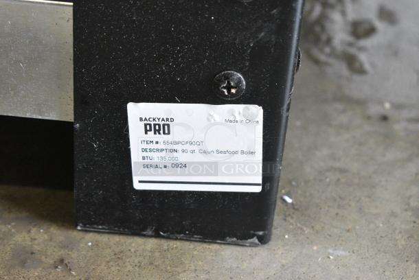 BRAND NEW SCRATCH AND DENT! Backyard Pro 554BPCF90QT 90 Qt. Liquid Propane Cajun Seafood Boiler Cart - Image 6 of 6