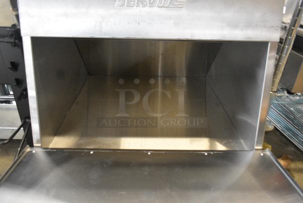 BRAND NEW SCRATCH AND DENT! 2024 ServIt 423TCW26 Stainless Steel 26 Gallon First-In First-Out Chip Warmer / Merchandiser. 120 Volts, 1 Phase. Tested and Powers On But Does Not Get Warm - Image 4 of 5