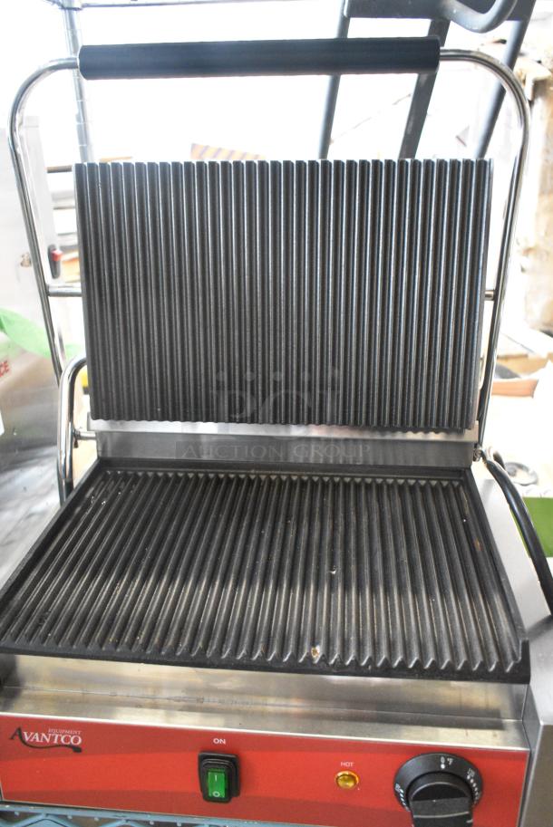 BRAND NEW SCRATCH AND DENT! 2024 Avantco 177PG200 Stainless Steel Commercial Countertop Panini Press. 120 Volts, 1 Phase. Tested and Working! - Image 6 of 10
