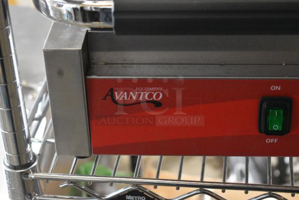 BRAND NEW SCRATCH AND DENT! 2024 Avantco PG200GS Commercial Panini Sandwich Grill with Grooved Top and Smooth Bottom Plates, and 13 3/8" x 8 3/4" Cooking Surface. 120 Volts, 1 Phase. Tested and Working! - Image 4 of 10