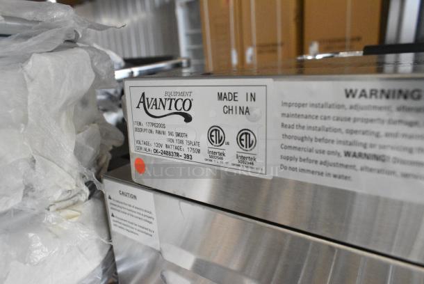 BRAND NEW SCRATCH AND DENT! 2024 Avantco PG200GS Commercial Panini Sandwich Grill with Grooved Top and Smooth Bottom Plates, and 13 3/8" x 8 3/4" Cooking Surface. 120 Volts, 1 Phase. Tested and Working! - Image 10 of 10