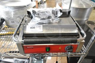 BRAND NEW SCRATCH AND DENT! 2024 Avantco PG200GS Commercial Panini Sandwich Grill with Grooved Top and Smooth Bottom Plates, and 13 3/8" x 8 3/4" Cooking Surface. 120 Volts, 1 Phase. Tested and Working!