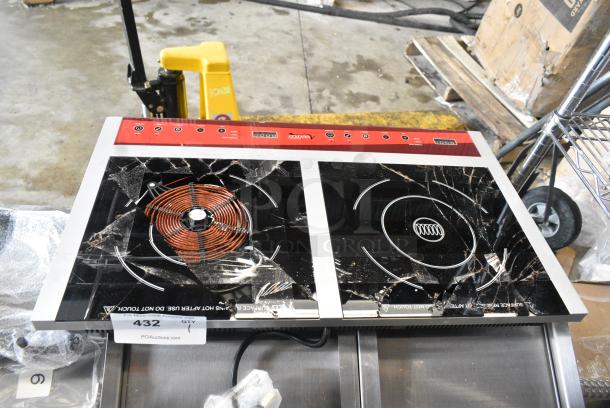 BRAND NEW SCRATCH AND DENT! 2024 Avantco 177IC18DB Double Countertop Induction Range / Cooker. See Pictures for Damage. 120 Volts, 1 Phase. - Image 2 of 7