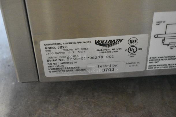 BRAND NEW SCRATCH AND DENT! Vollrath SO2-22010.5 JB2H 40" Ventless Countertop Conveyor Oven with 10 1/2" Wide Belt. 220 Volts. - Image 6 of 6