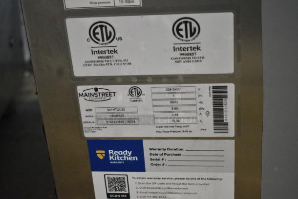 BRAND NEW SCRATCH AND DENT! 2024 Mainstreet 541HTUC30 Stainless Steel Hi Temp High-Temperature Undercounter Dishwasher. 208/240 Volts, 1 Phase. - Image 8 of 8