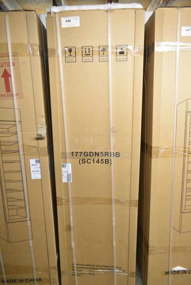 BRAND NEW IN BOX! Galaxy 177GDN5RBB Metal Commercial Single Door Reach In Cooler Merchandiser with Red, White, and Blue LED Lighting. 110-120 Volts, 1 Phase. - Image 2 of 3