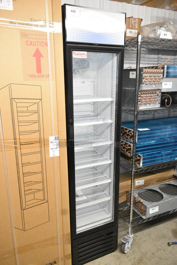 BRAND NEW IN BOX! Galaxy 177GDN5RBB Metal Commercial Single Door Reach In Cooler Merchandiser with Red, White, and Blue LED Lighting. 110-120 Volts, 1 Phase. - Image 2 of 5