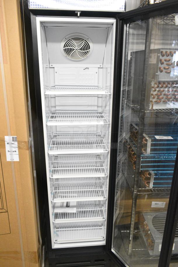 BRAND NEW IN BOX! Galaxy 177GDN5RBB Metal Commercial Single Door Reach In Cooler Merchandiser with Red, White, and Blue LED Lighting. 110-120 Volts, 1 Phase. - Image 4 of 5