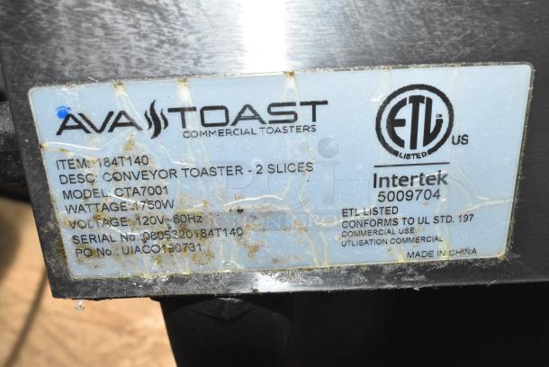 AvaToast 184T140 Stainless Steel Commercial Countertop Electric Conveyor Toaster Oven. 120 Volts, 1 Phase. Tested and Working! - Image 6 of 7
