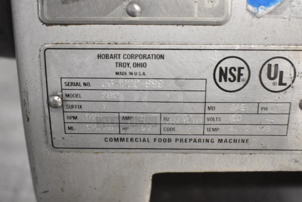 Hobart 2812 Stainless Steel Commercial Countertop Meat Slicer. 115 Volts, 1 Phase. Tested and Working! - Image 6 of 7