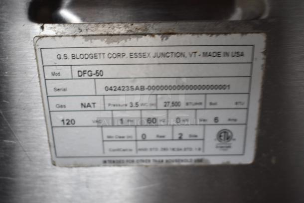 Blodgett DGF-50 Stainless Steel Commercial Natural Gas Powered Half Size Convection Oven w/ Metal Legs, View Through Door, Metal Oven Rack and Thermostatic Controls. - Image 9 of 9