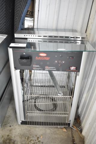BRAND NEW SCRATCH AND DENT! Hatco FDWD-1X Flav-R-Fresh Humidified Impulse Hot Food Display Cabinet With 4 Shelf Stationary Rack. 120 Volts, 1 Phase. Tested and Working!