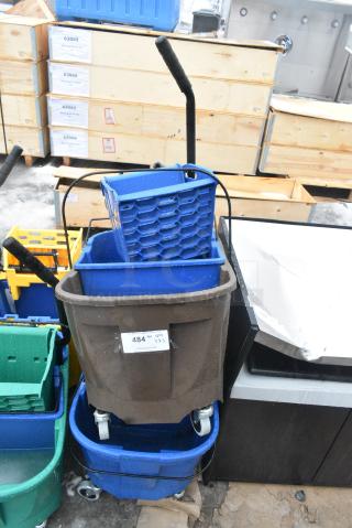 3 Various Poly Mop Buckets w/ 1 Wringing Attachment. 3 Times Your Bid!