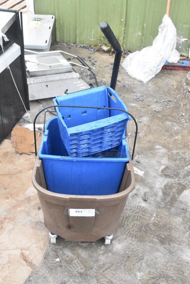 3 Various Poly Mop Buckets w/ 1 Wringing Attachment. 3 Times Your Bid! - Image 2 of 5