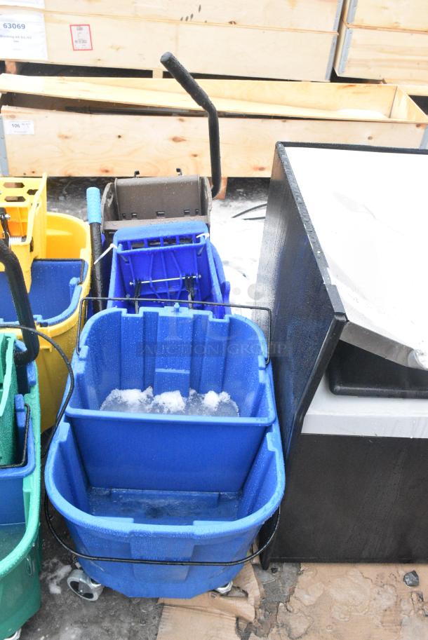 3 Various Poly Mop Buckets w/ 1 Wringing Attachment. 3 Times Your Bid! - Image 3 of 5
