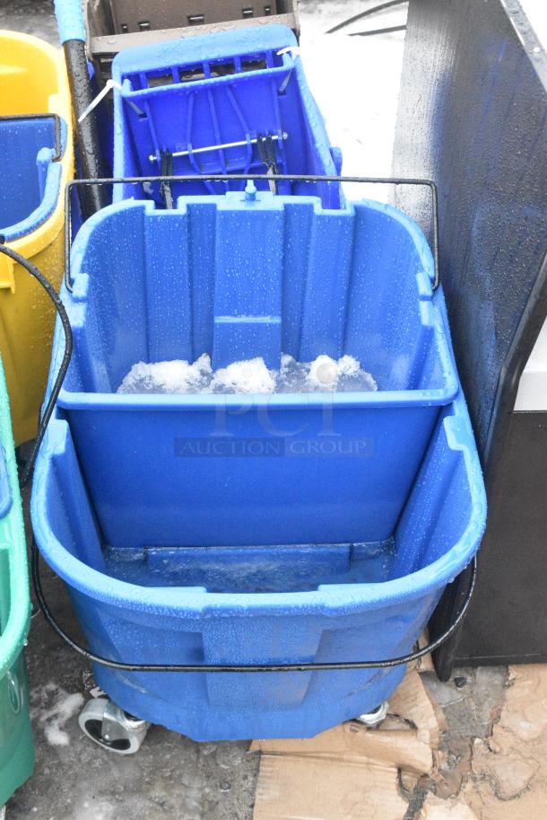 3 Various Poly Mop Buckets w/ 1 Wringing Attachment. 3 Times Your Bid! - Image 4 of 5