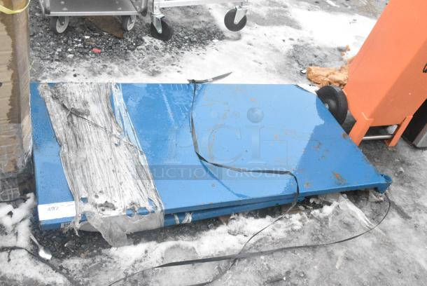 Blue Metal Platform Cart - Image 1 of 3