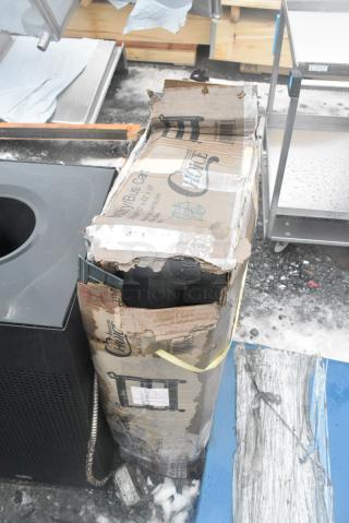 BRAND NEW SCRATCH AND DENT! Choice 109CARTBLGBK Black Utility / Bussing Cart with Three Shelves - 42" x 20"