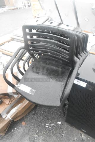 8 BRAND NEW SCRATCH AND DENT! Black Poly Arm Chair. 8 Times Your Bid!